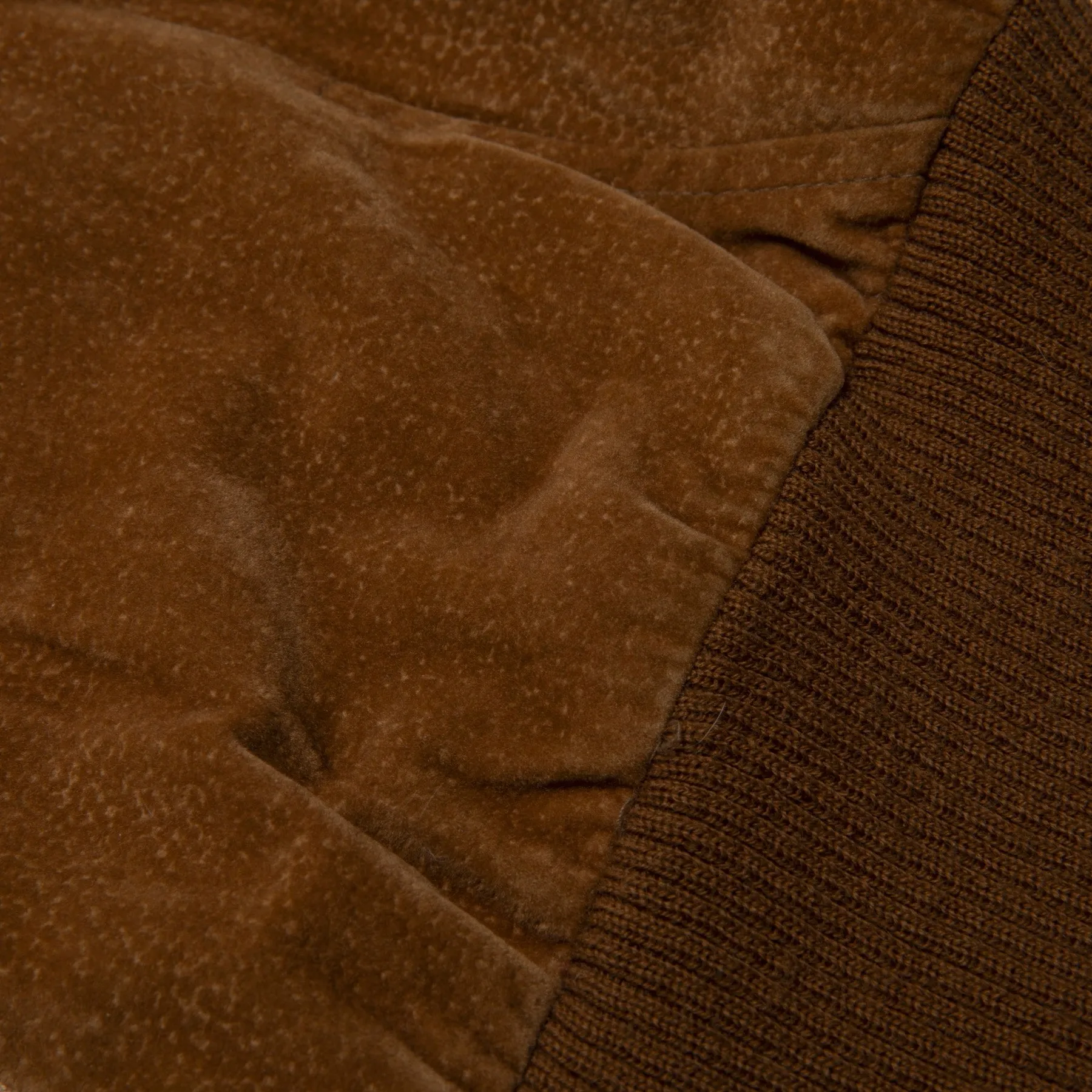 70s Wool Ribbed Hand Finished Suede Bomber