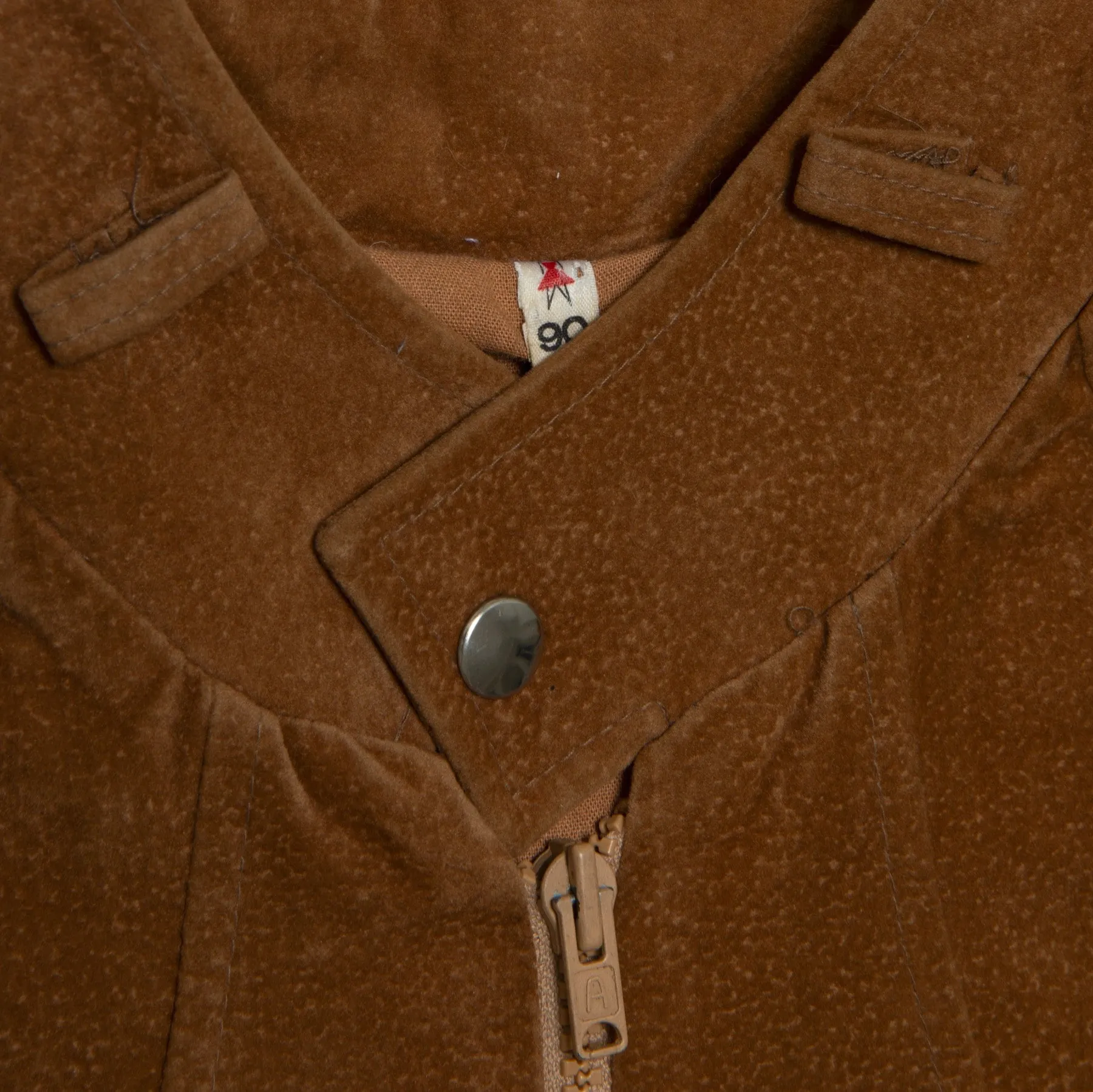 70s Wool Ribbed Hand Finished Suede Bomber