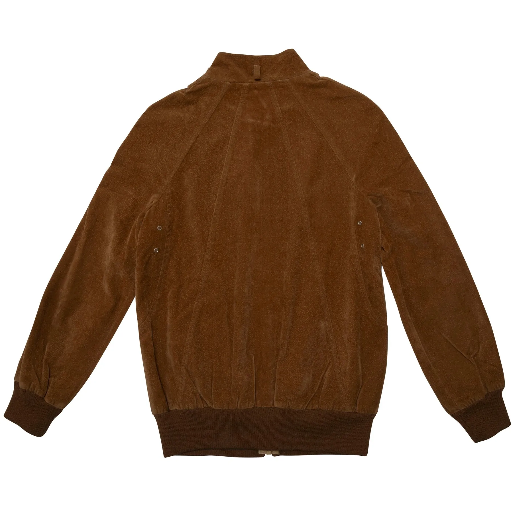 70s Wool Ribbed Hand Finished Suede Bomber