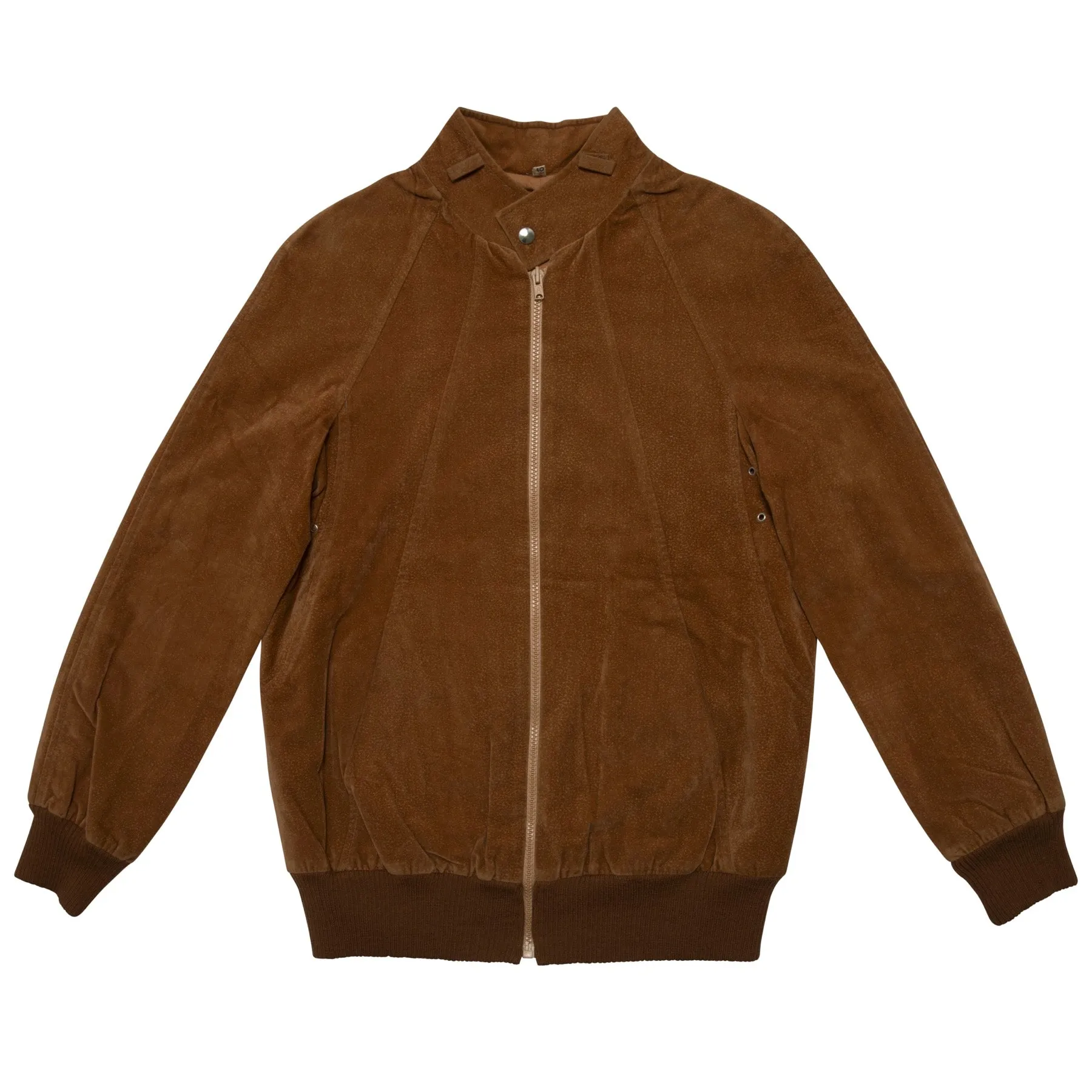70s Wool Ribbed Hand Finished Suede Bomber