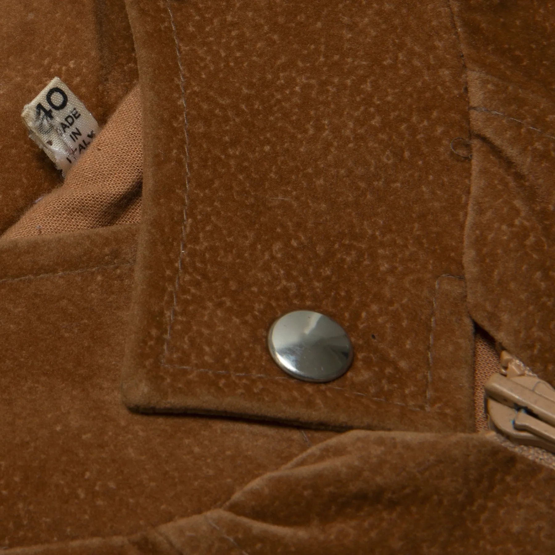 70s Wool Ribbed Hand Finished Suede Bomber