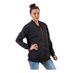 Adriana Lima Long Bomber Jacket Black