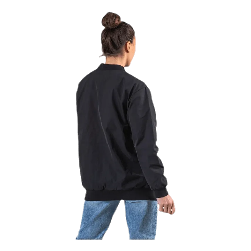 Adriana Lima Long Bomber Jacket Black