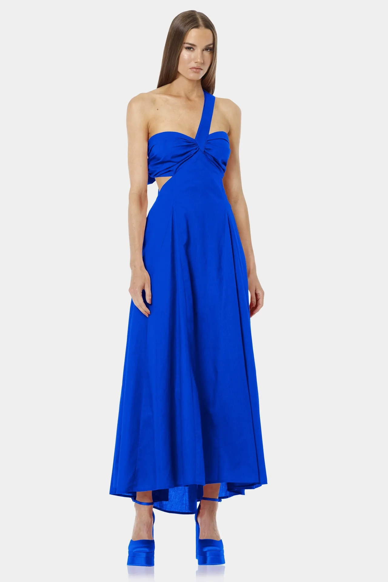 Blue One Shoulder Long Dress