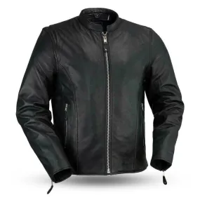 FMM202FBZ | Ace - Men's Motorcycle Caf Style Leather Jacket