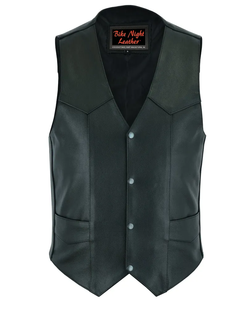 Men's Plain Side Economy Vest - Black