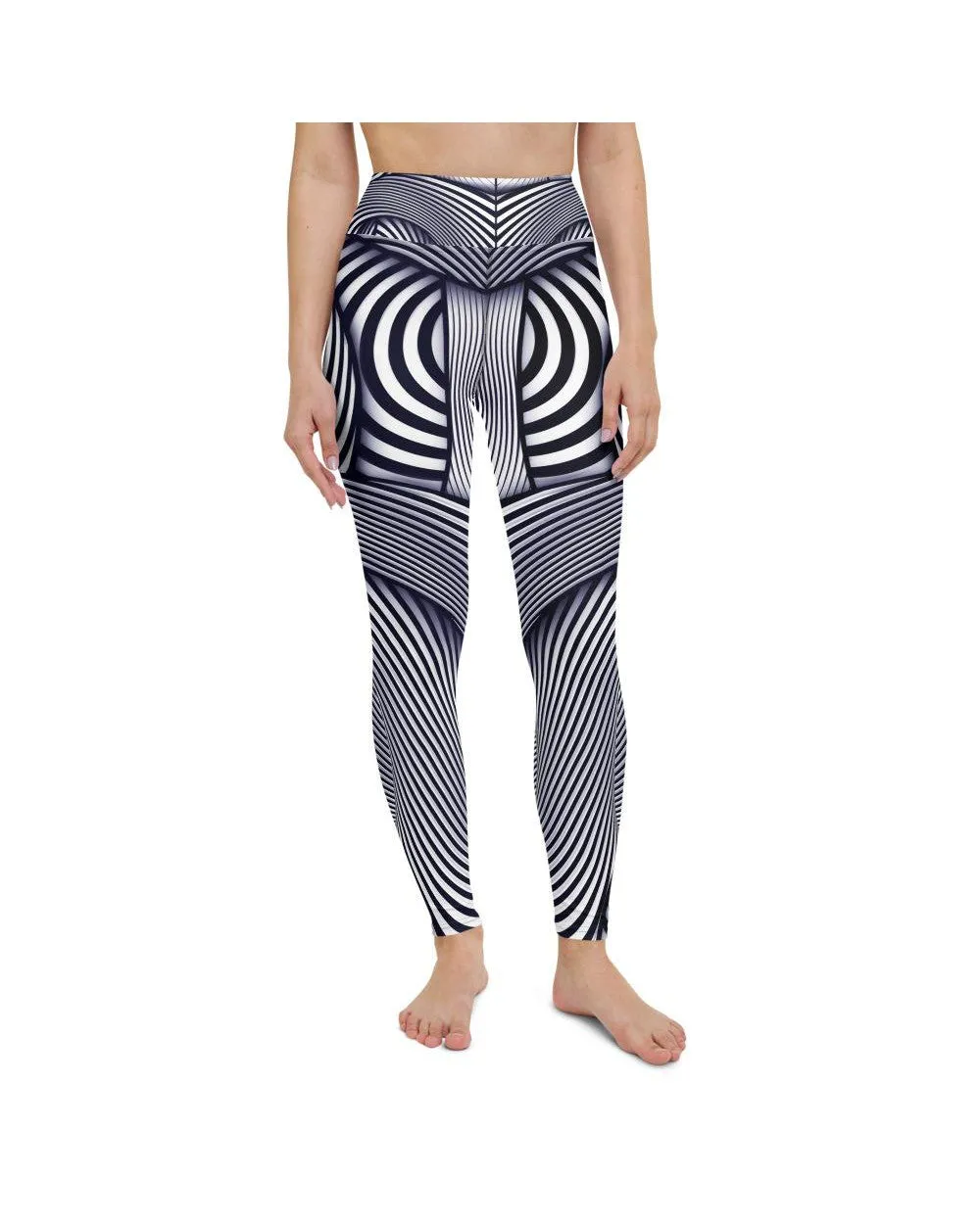 Optical Illusion Stripes Yoga Pants