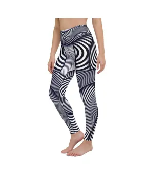 Optical Illusion Stripes Yoga Pants