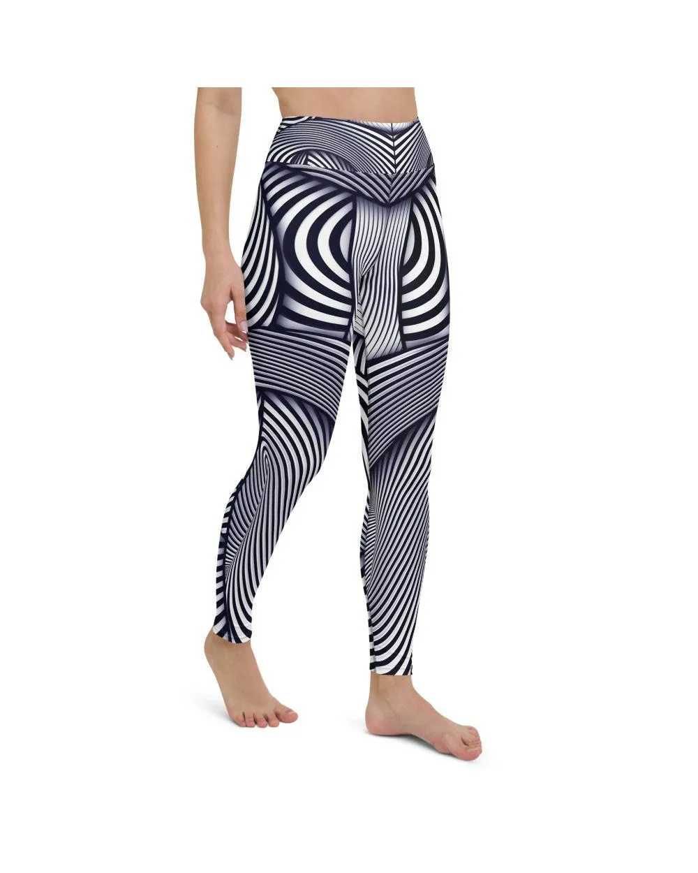 Optical Illusion Stripes Yoga Pants