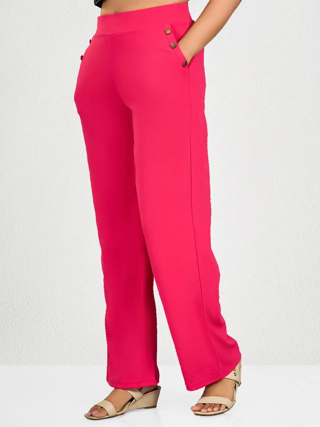 Pink Solid PK Track Pants