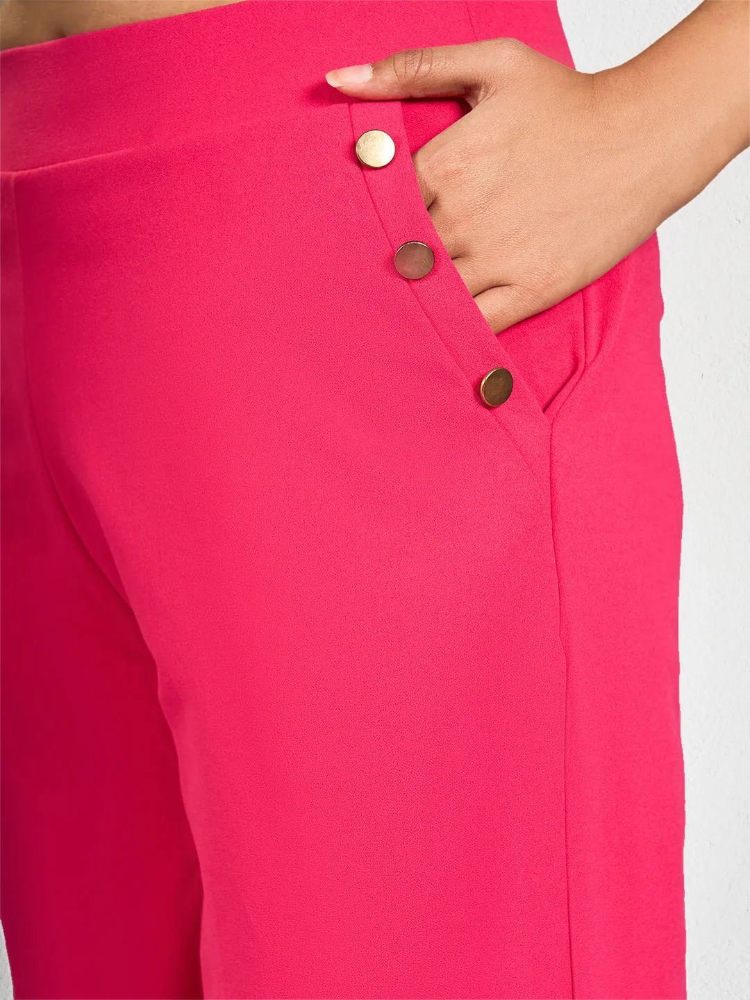Pink Solid PK Track Pants