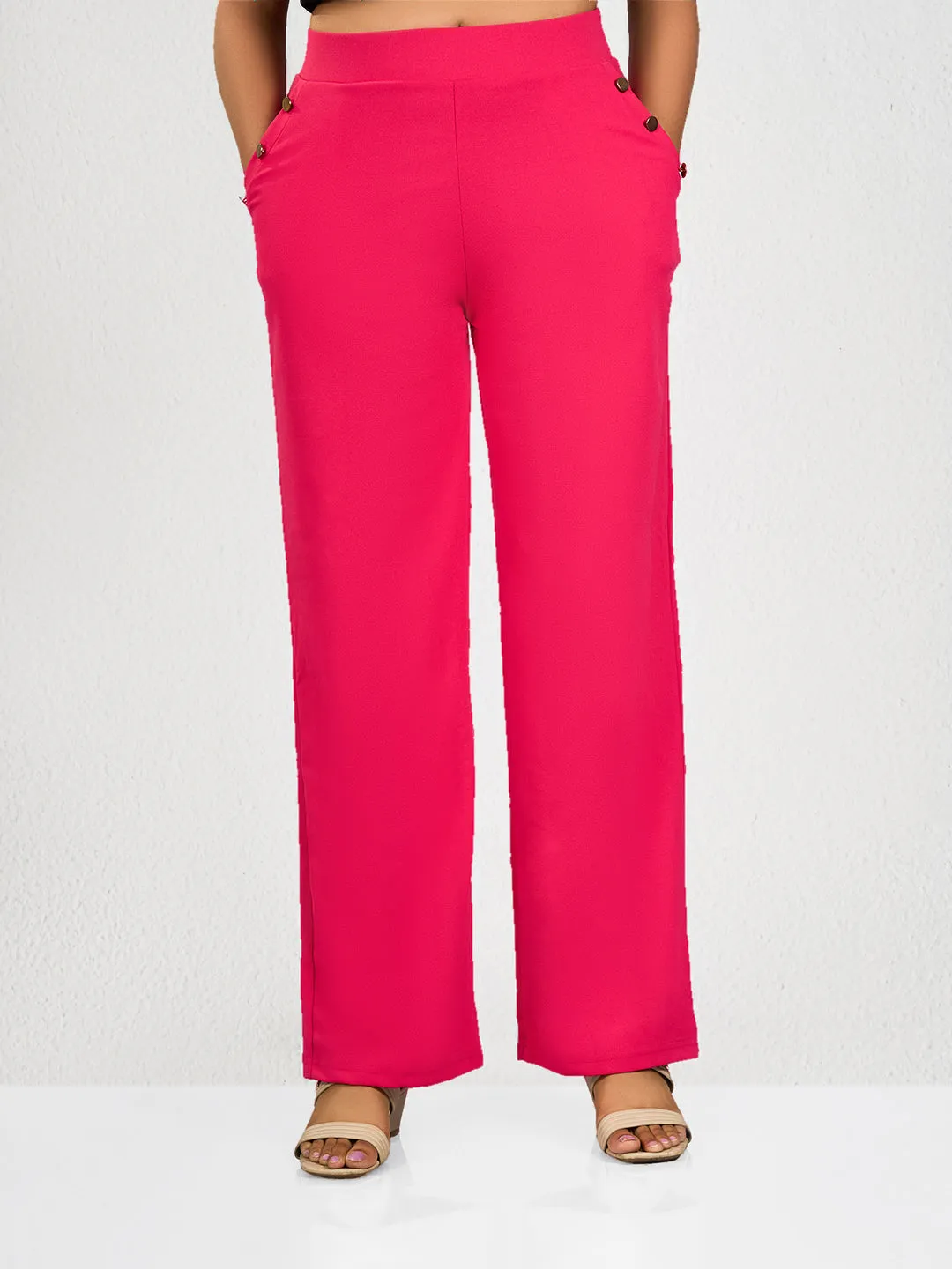 Pink Solid PK Track Pants