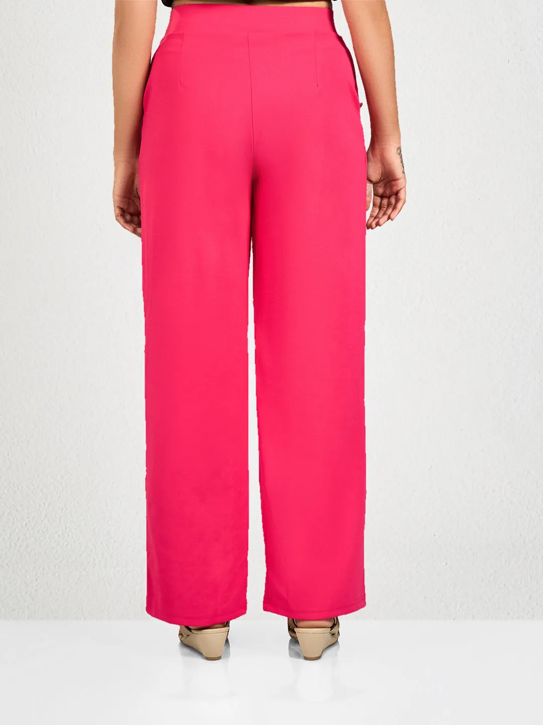 Pink Solid PK Track Pants