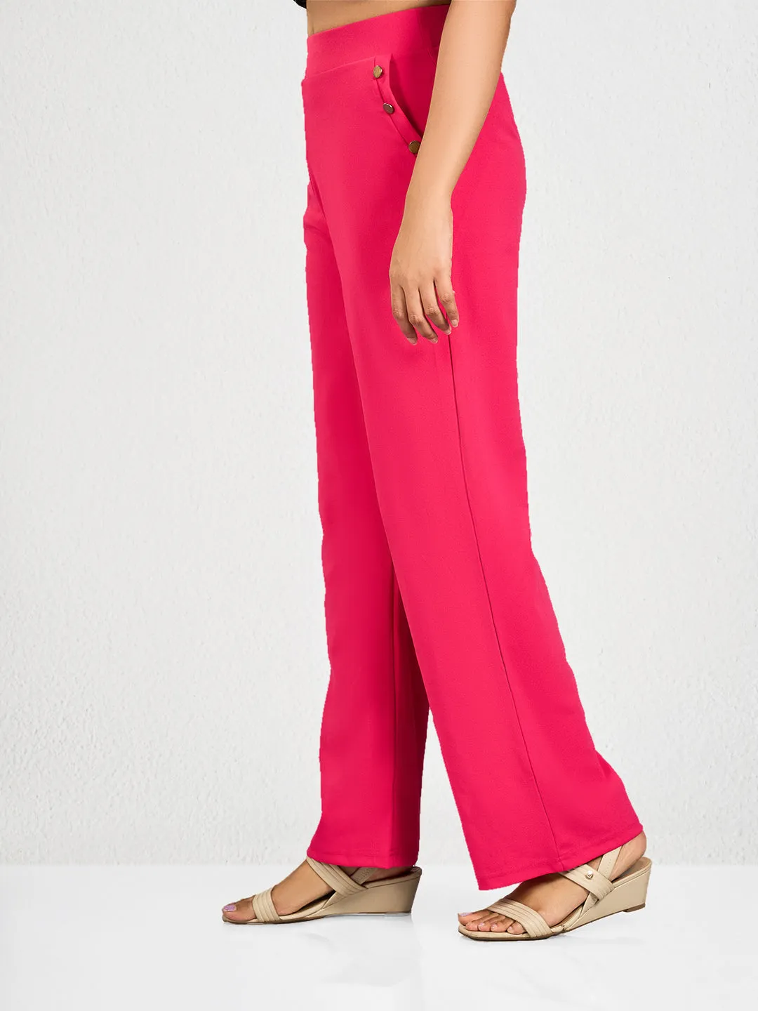 Pink Solid PK Track Pants