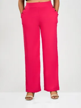 Pink Solid PK Track Pants
