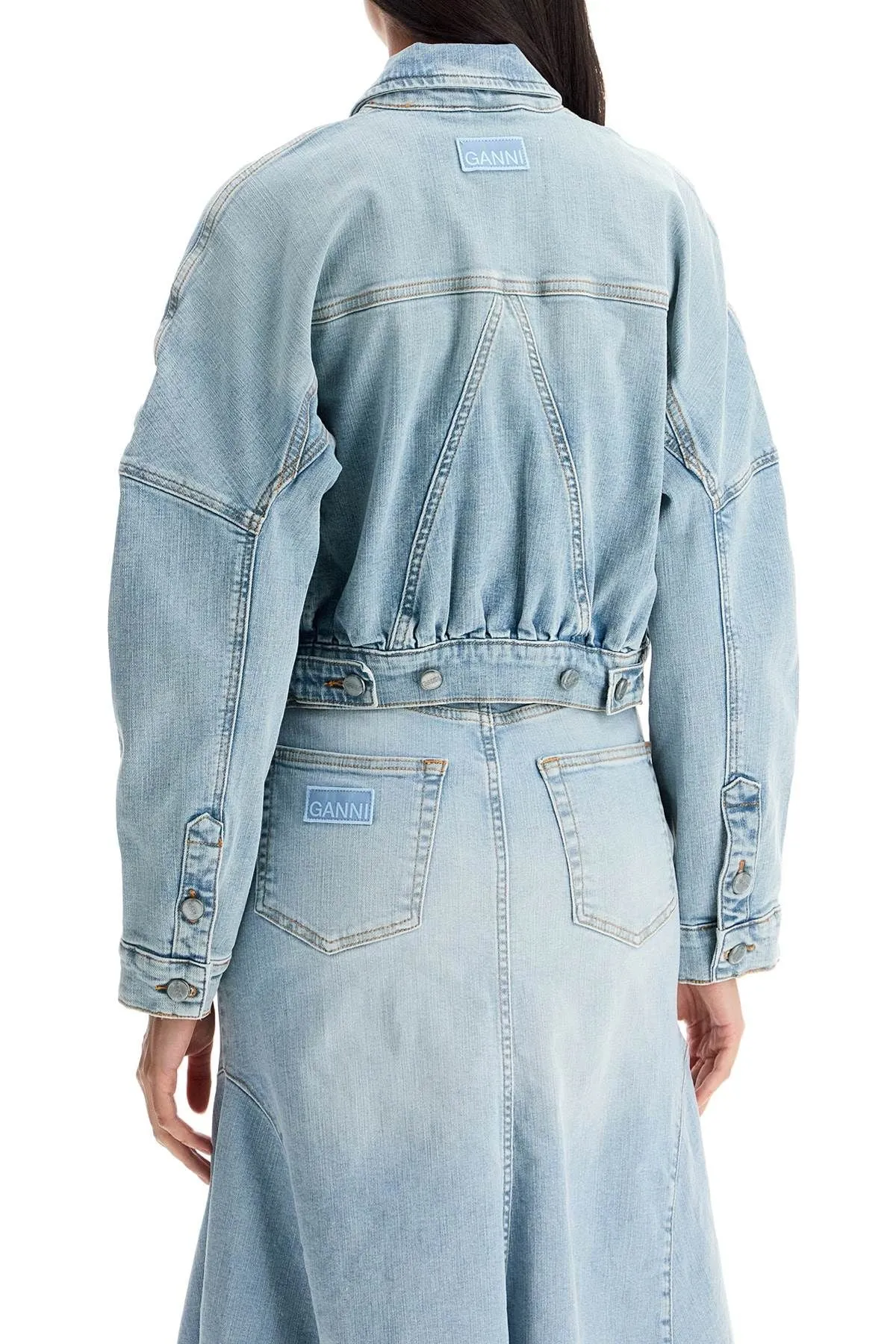 STRETCH DENIM BOMBER JACKET IN 8