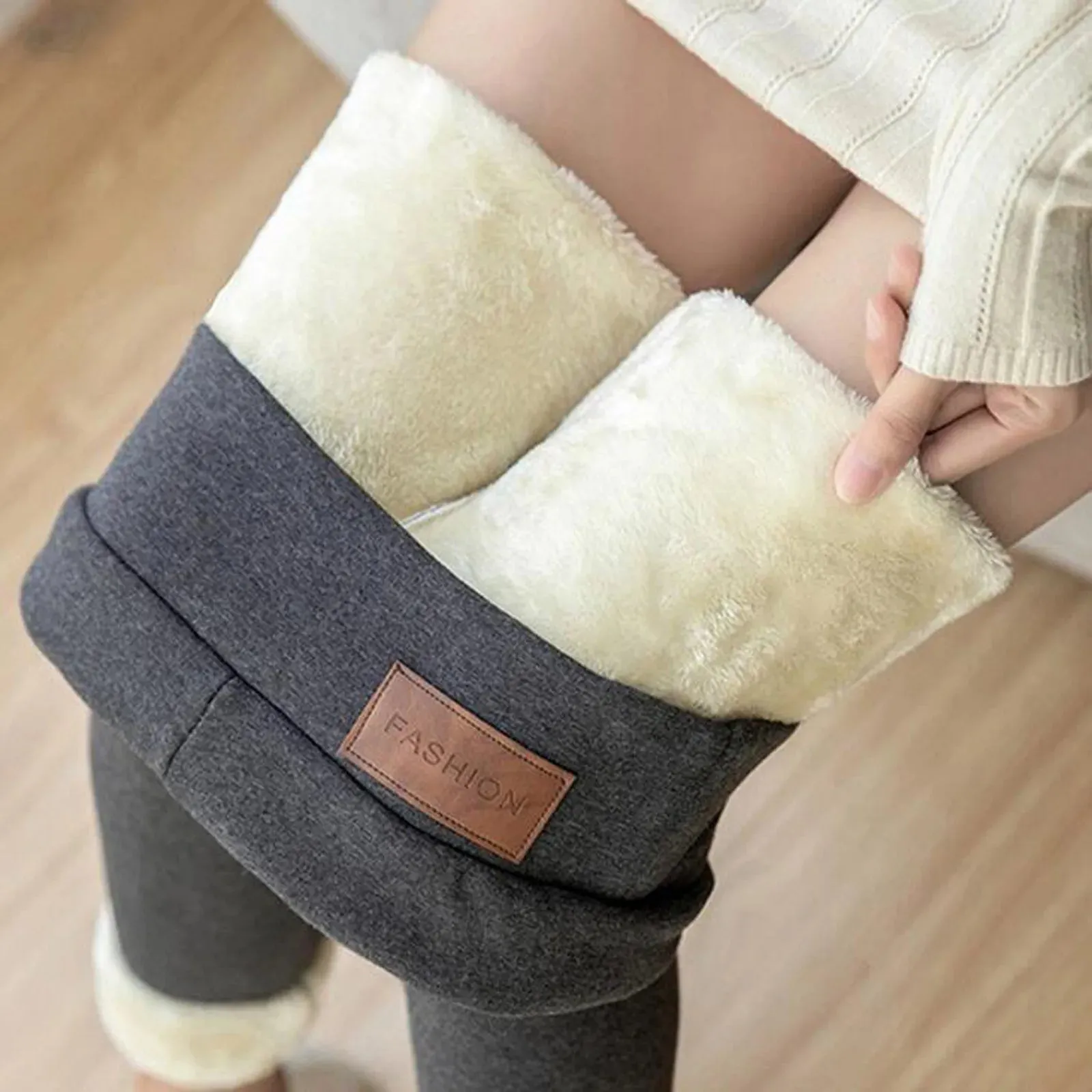 Women's High Waist Thick Velvet Winter Leggings, Warm Compression Pants, S-5XL
