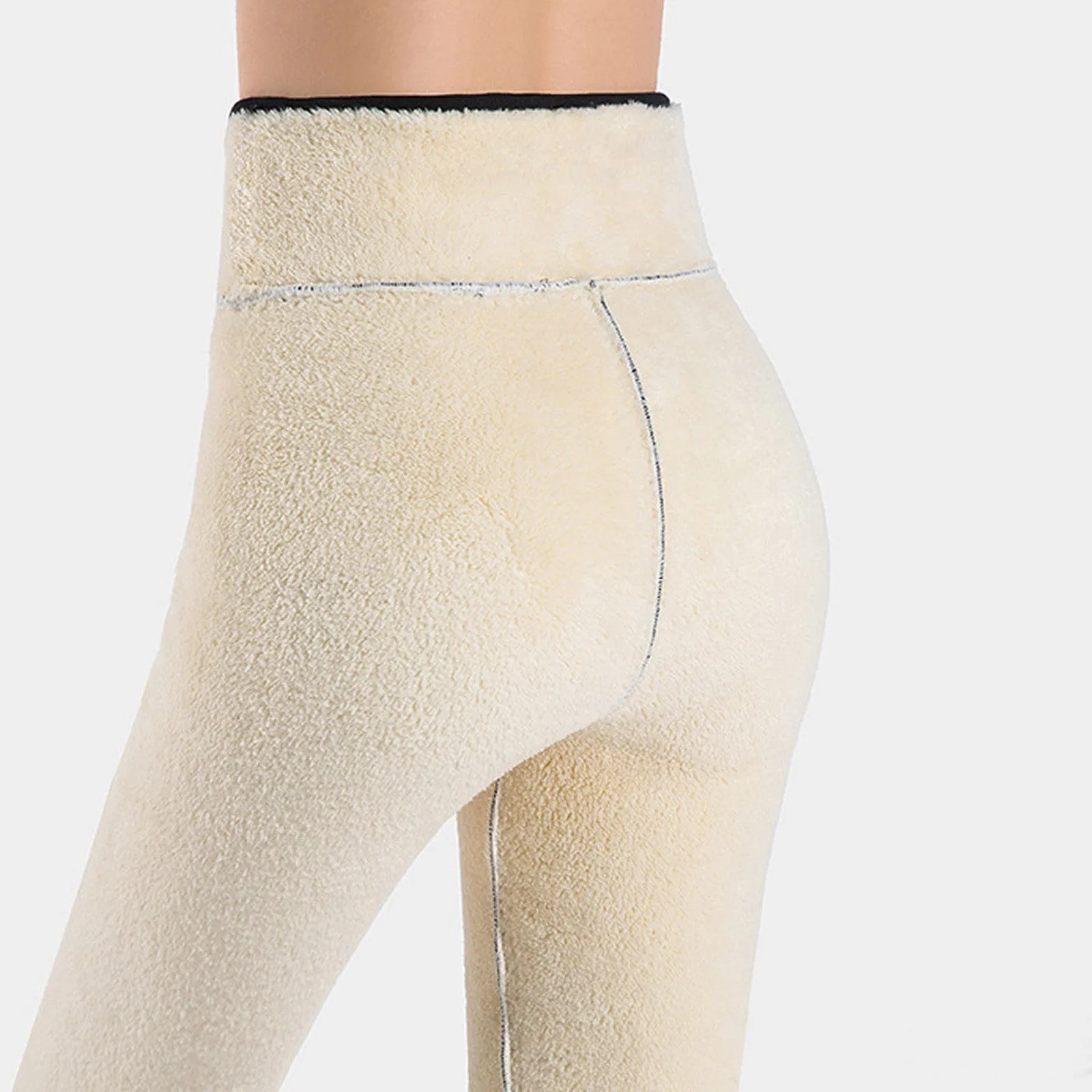 Women's High Waist Thick Velvet Winter Leggings, Warm Compression Pants, S-5XL