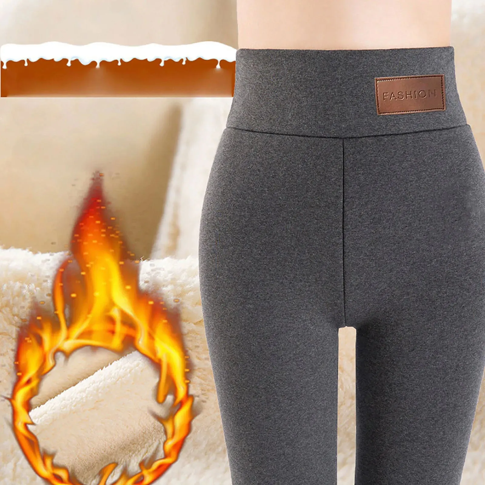 Women's High Waist Thick Velvet Winter Leggings, Warm Compression Pants, S-5XL