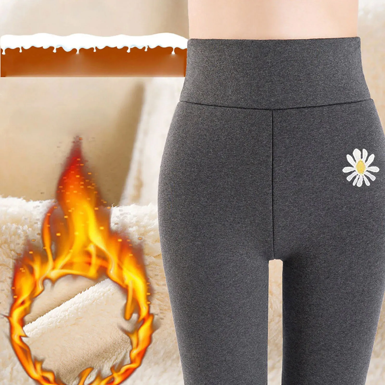 Women's High Waist Thick Velvet Winter Leggings, Warm Compression Pants, S-5XL