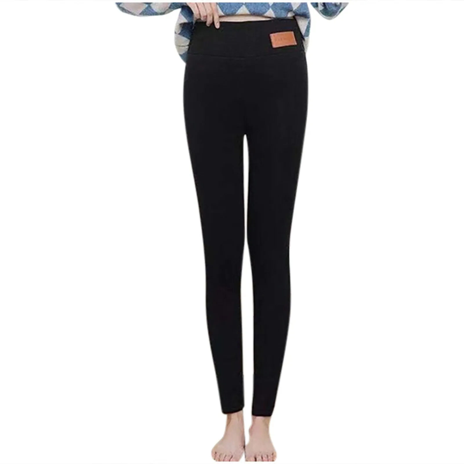 Women's High Waist Thick Velvet Winter Leggings, Warm Compression Pants, S-5XL