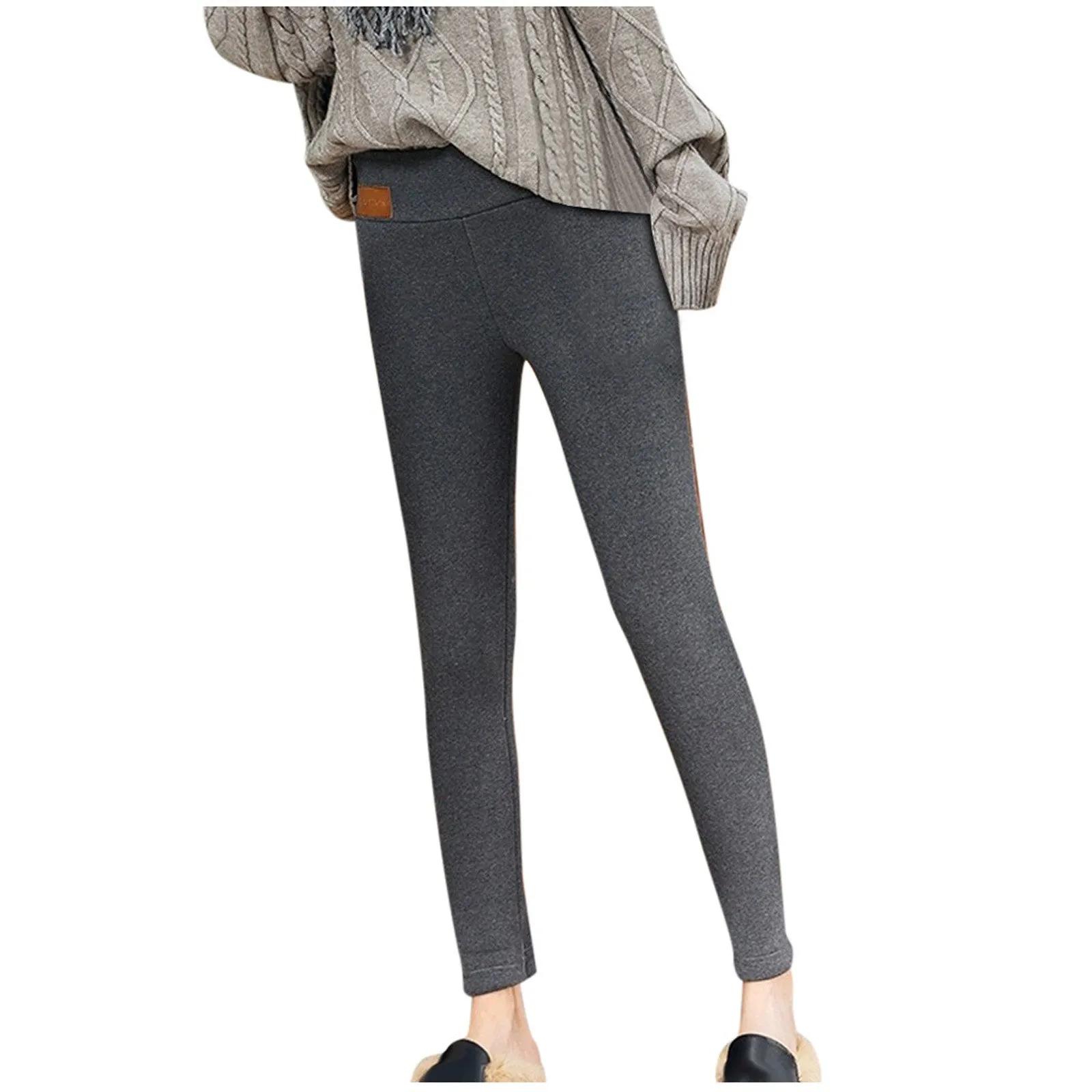 Women's High Waist Thick Velvet Winter Leggings, Warm Compression Pants, S-5XL