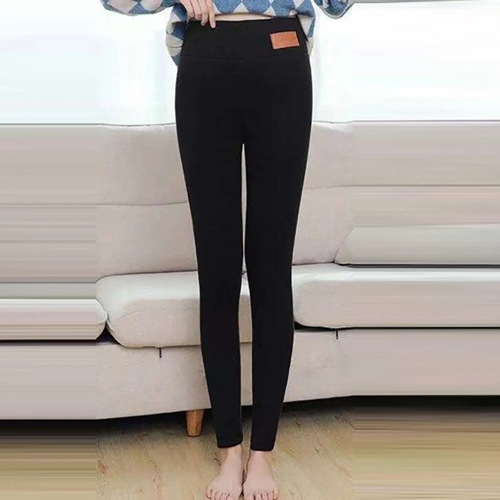 Women's High Waist Thick Velvet Winter Leggings, Warm Compression Pants, S-5XL