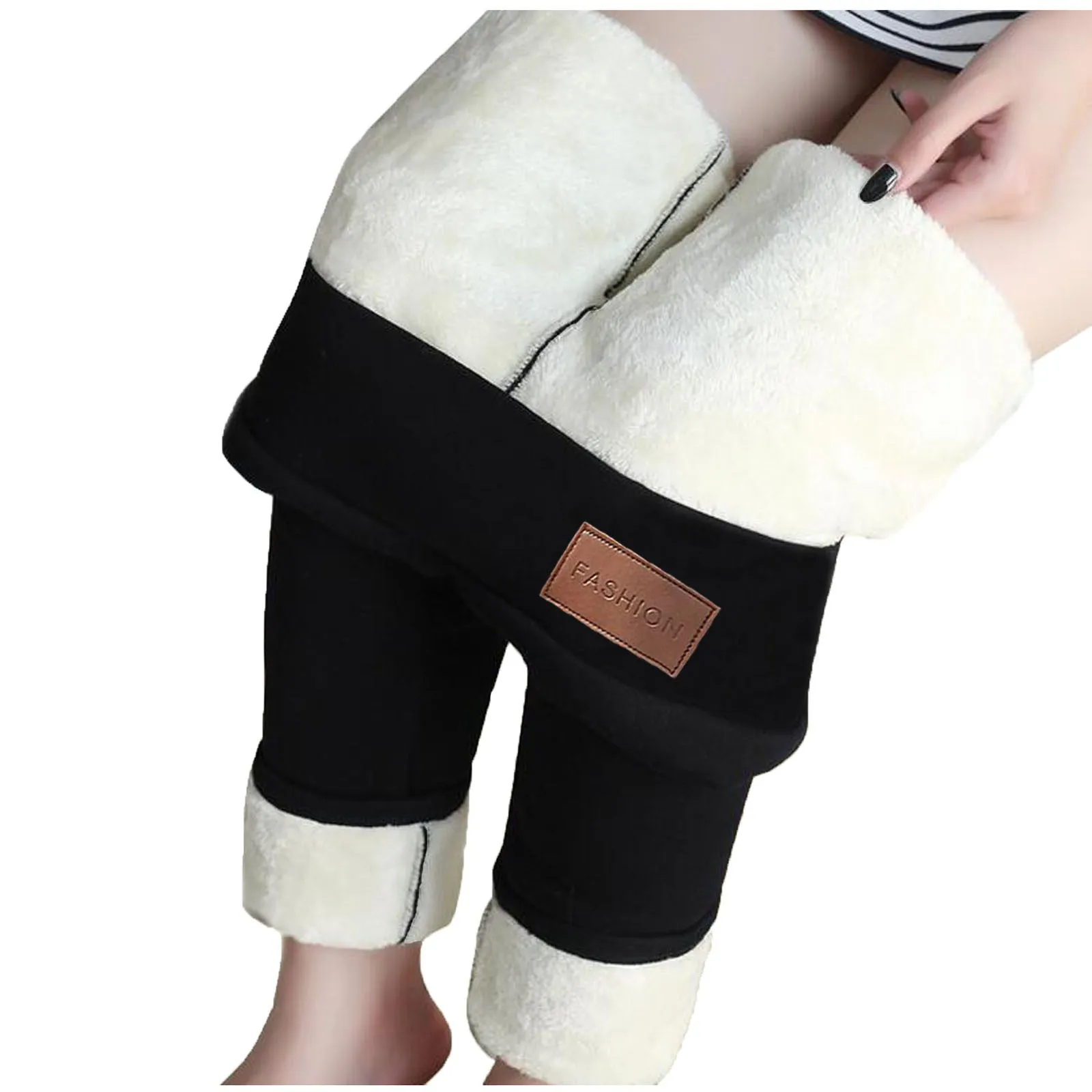 Women's High Waist Thick Velvet Winter Leggings, Warm Compression Pants, S-5XL