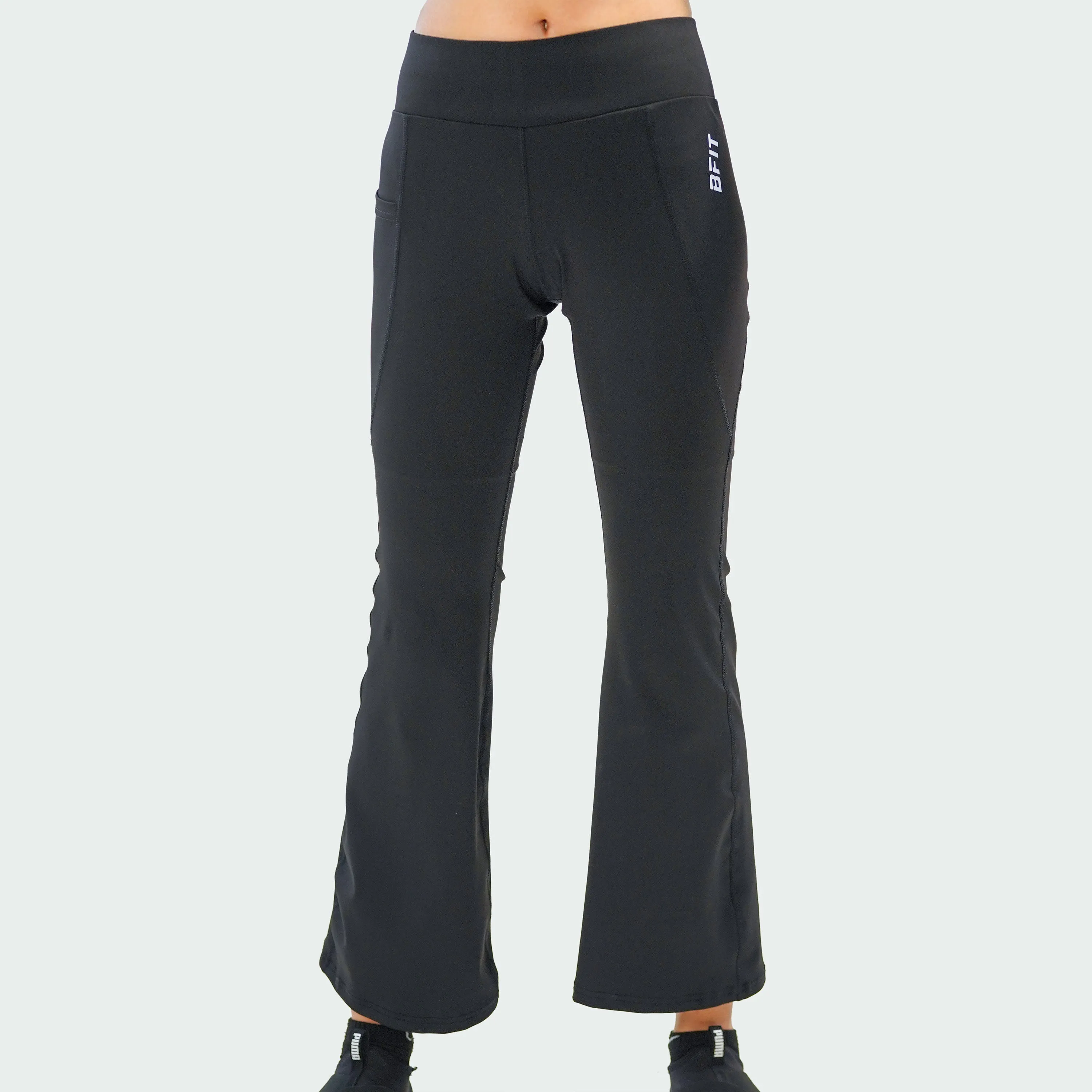 Zipper Flare Attire - Black