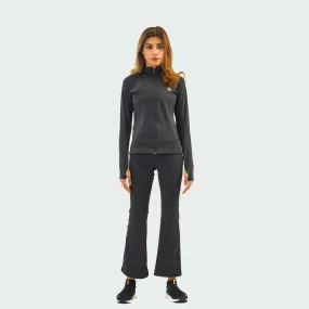 Zipper Flare Attire - Black